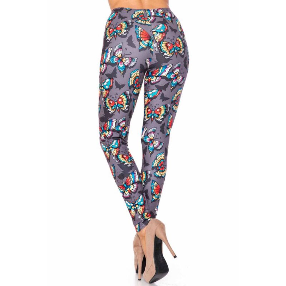 USAFashion Creamy Soft Jewel Tone Butterfly Kids Leggings - USA Fashion™